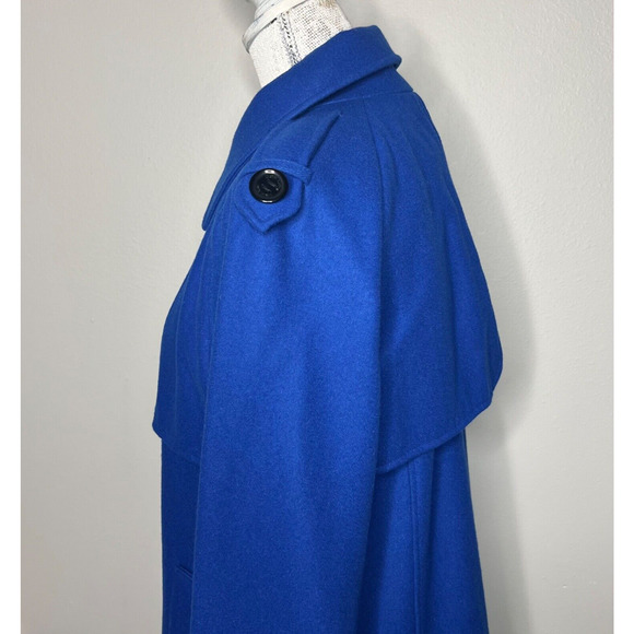 Calvin Klein Wool Blend Trench Pea Coat Women's Size 8 Cobalt Blue - Picture 7 of 16